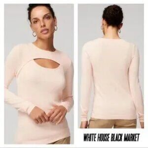 NWT Womens White House Black Market Chilled Sorbet Keyhole Pullover Sweater XS